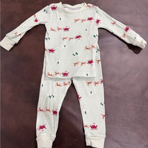 Carter's Light Green Pajama Set with Santa and Reindeer